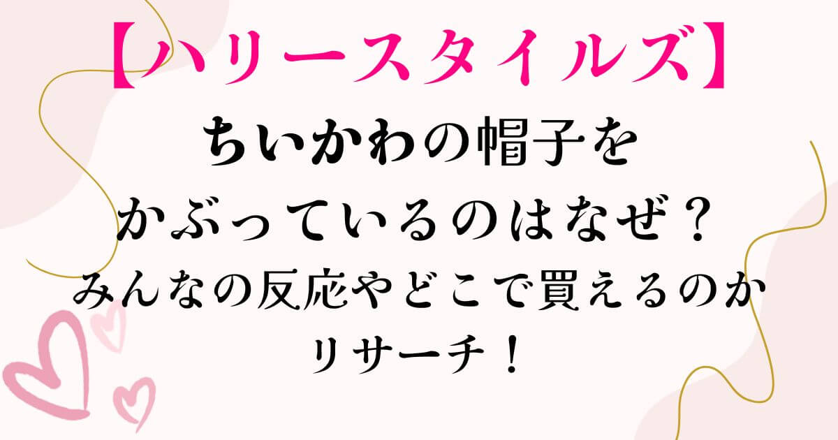 ハリースタイルズちいかわ帽子なぜ？