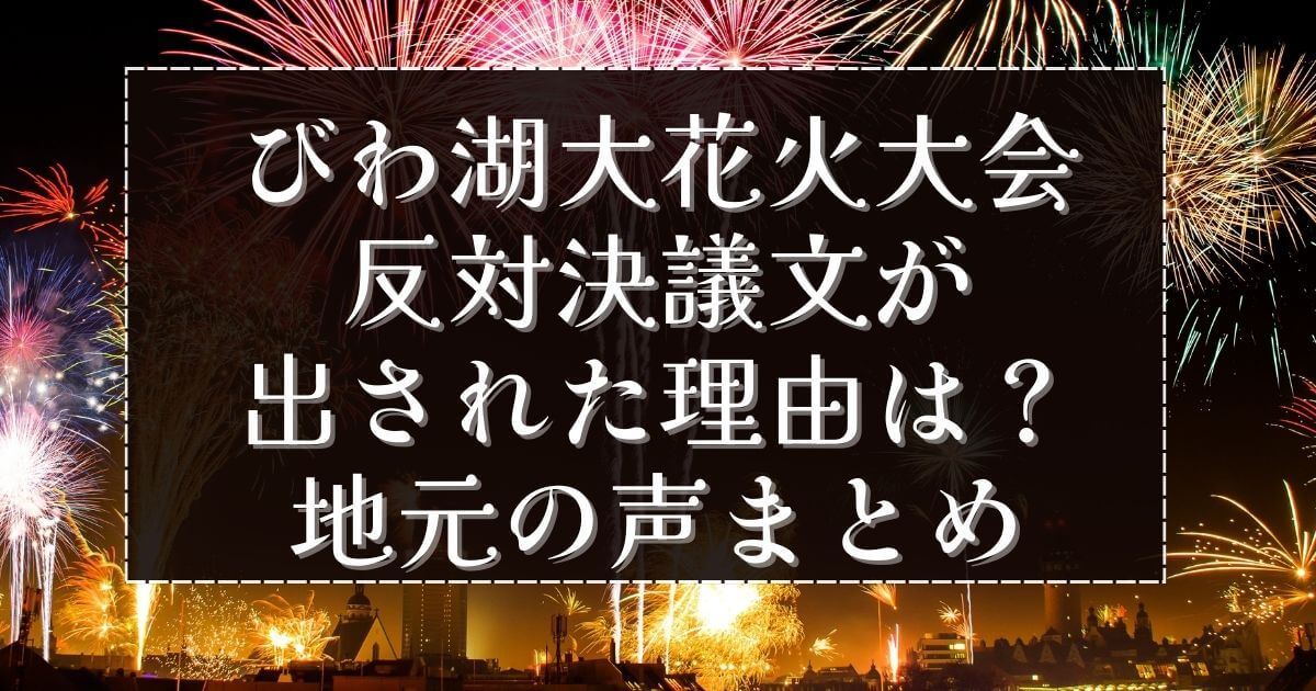 びわ湖花火大会反対理由