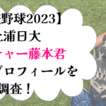 土浦日大ピッチャー藤本くん