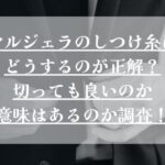 マルジェラのしつけ糸はどうするのが正解？切っても良いのか意味はあるのか調査！